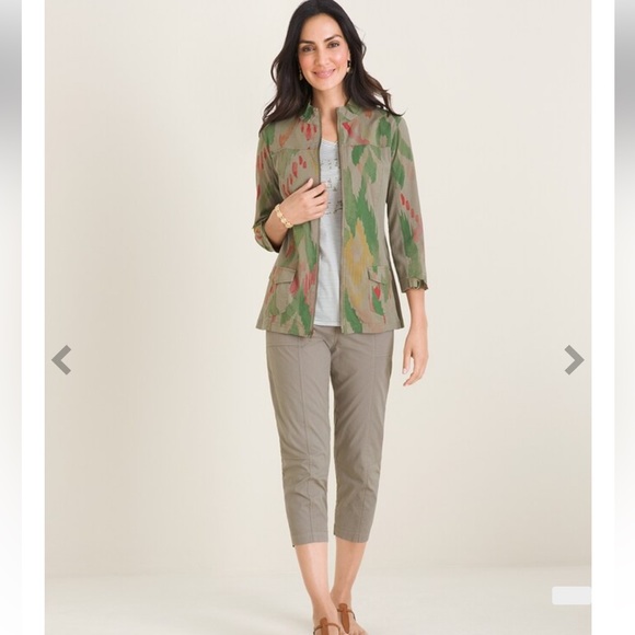 Chico’s Lightweight Abstract Blazer Jacket 3/4 Sleeve Size 2 US Large - Picture 1 of 9